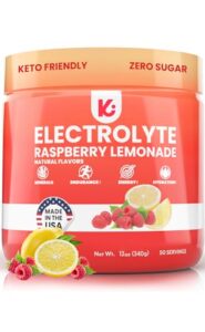 Keppi Keto Electrolytes Powder No Sugar | Zero Carbs | Designed in Usa | Highly developed Hydration, Overall performance & Recovery | Delightful Raspberry Lemonade Flavor | Mixes Effortlessly No Clumps